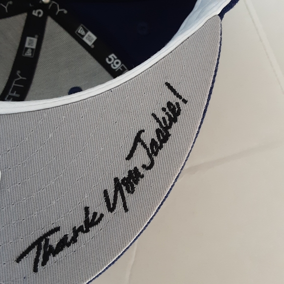 New Era 59Fifty  Los Angeles Dodgers Hat Fitted 8  Men Blue Thank You Jackie - Picture 6 of 10